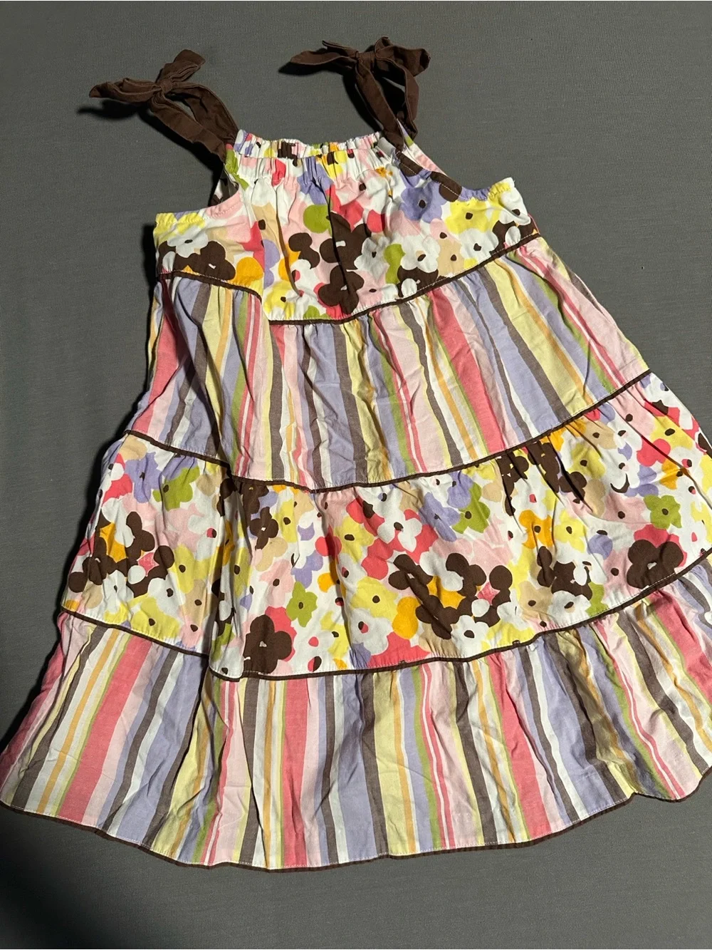 Gymboree Flower Safari Tiered Tie Shoulder Dress 5T Summer 2010